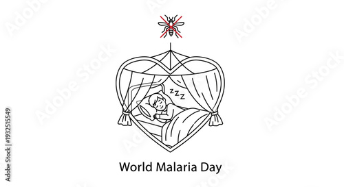 Protecting Sleep from Malaria: Person Sleeping Under Mosquito Net, World Malaria Day