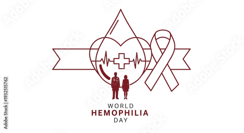 World Hemophilia Day Awareness Vector Illustration with Medical Symbols