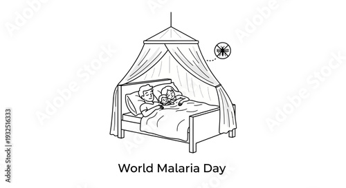 World Malaria Day: Family Sleeping Under Mosquito Net, Malaria Prevention