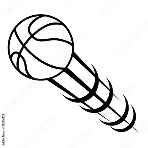 Basketball icon vector. Three pointer Illustration sign. Throwing the ball symbol or logo.