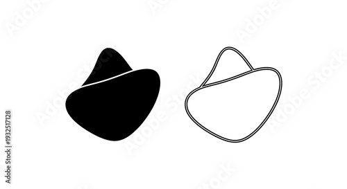 Minimal cowboy hat line art Vector