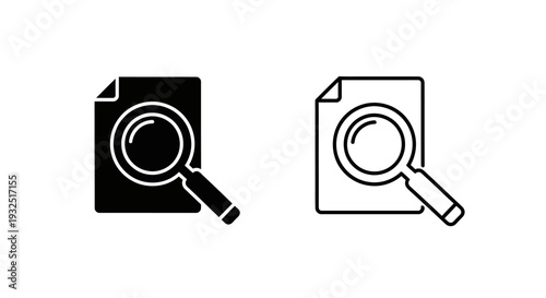 Search icon document magnify Vector