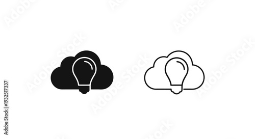 Modern cloud computing icons Vector