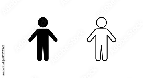 Simple silhouette figures comparison Vector