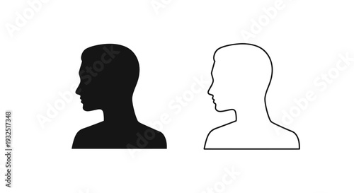 Silhouette profile pair contrast Vector