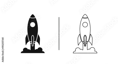 Minimalist rocket launch concept Vector