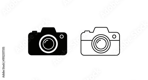 Minimalist camera icons set Vector