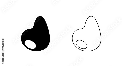 Minimalist black and white abstract blob shapes Vector