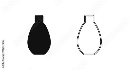 Black and white vase silhouettes Vector