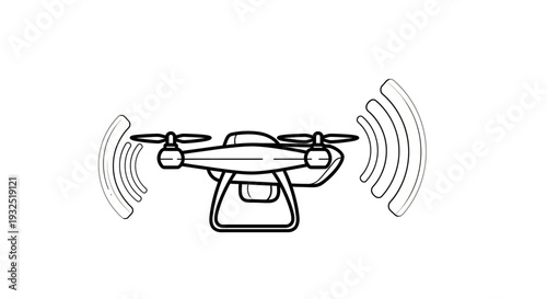 Drone with propellers and remote control.