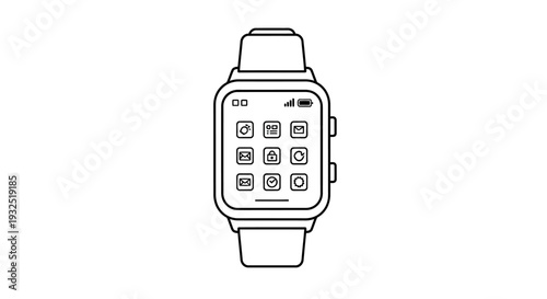 Smartwatch with touchscreen interface display.
