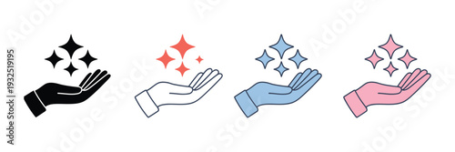 Premium icon set in multiple styles illustrating high quality symbols, exclusive design elements, business upgrade concept