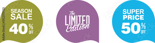 A colorful sale advertisement with discounts