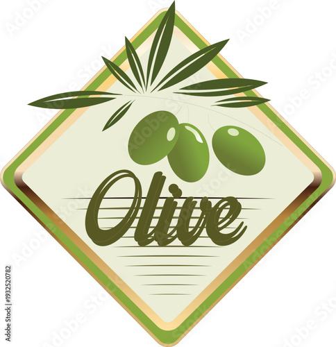 A logo with olives and a cannabis leaf