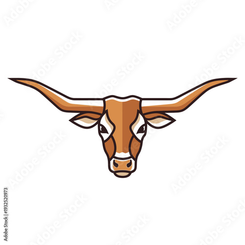 Texas Longhorn Bull Head Silhouette, Vector Illustration, Mascot, Agriculture, Ranching