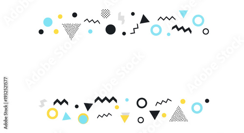 Geometric Shapes and Symbols in Design Elements.