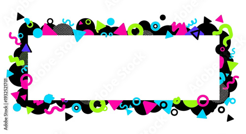 Colorful Abstract Frame with Geometric Shapes.