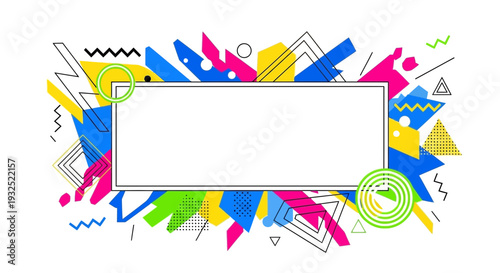 Colorful Abstract Shapes and Blank Space.