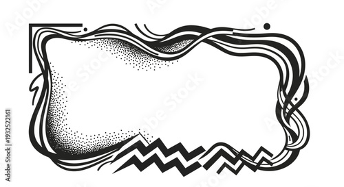 Black and White Abstract Frame Border Design.