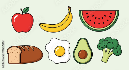 Collection of Fresh Healthy Foods and Ingredients.