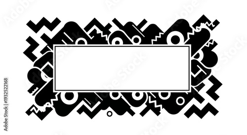 Black and White Abstract Geometric Frame.