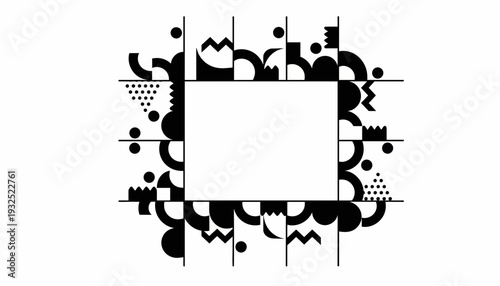 Black Abstract Geometric Shapes and Patterns.