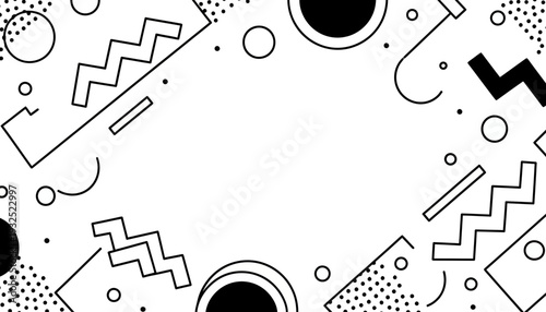 Geometric Shapes and Patterns in Black White.