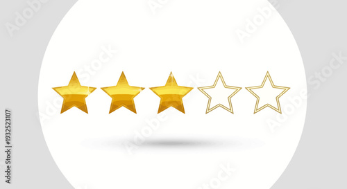 Customer Satisfaction Rating With Three Golden Stars.