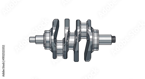 Detailed Illustration of a Metal Crankshaft Component.