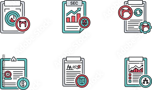 Comprehensive vector graphic illustrating climate risk and ESG reporting services