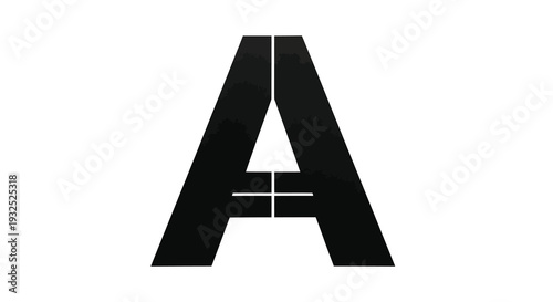 A striking minimalistic image displays a bold black capital a shape against a stark white background a strong silhouette