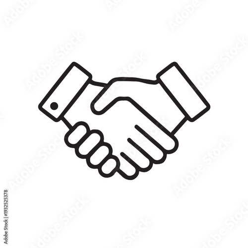 Handshake Agreement Icon – Partnership Deal Business Trust Outline Vector