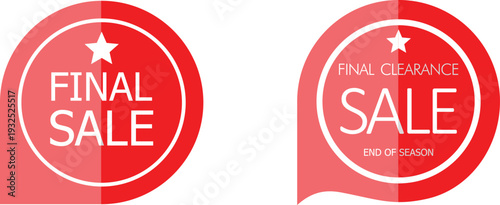 Red sale stickers for final clearance discounts