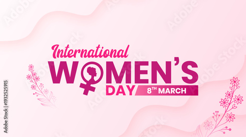 International Women's Day template, vector, banner, poster, card, logo, silhouette, illustration, design for Women's day wishes, greeting card, web, flyer, social media post, 8th March