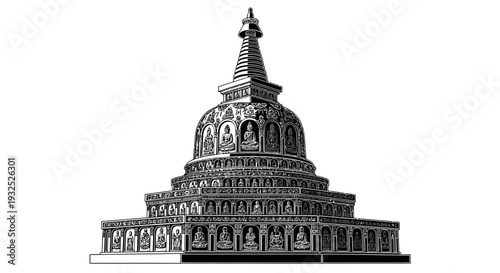 Buddhist temple stupa architecture.