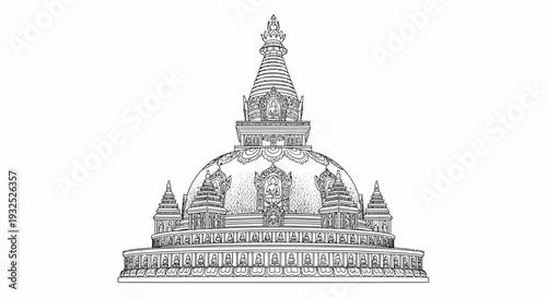 Buddhist temple architecture Stupa design.