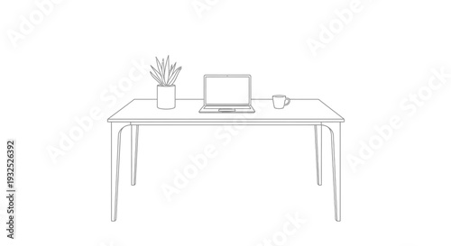 Simple office desk with laptop computer.