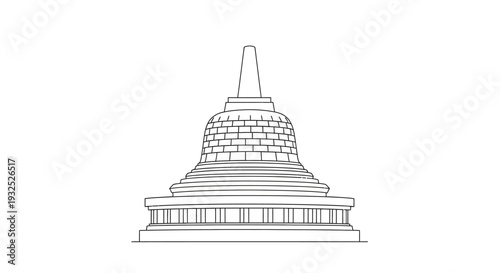 Large Stupa Buddhist Temple Architecture.