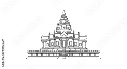 Large Ancient Temple Building Architecture.