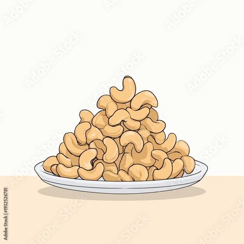 Pile of Cashew Nuts on a Plate
