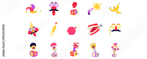 Prank and Joke Icons Set