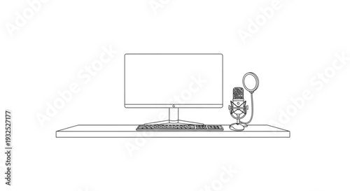 Computer monitor and office supplies.