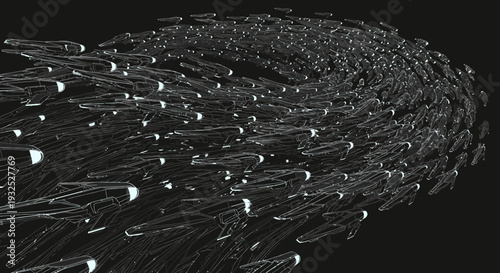 Fiber optic cables in a bundle.