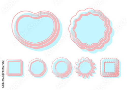 Y2K・レトロなフレームセット・ポップなベクター素材(Y2K Retro Frame Set Pop Vector Material)