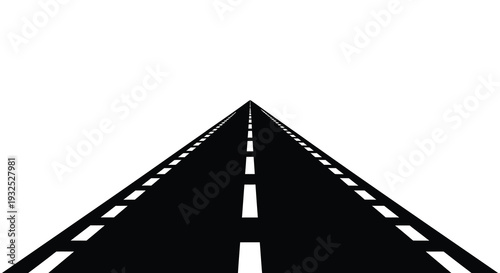 A stark converging highway stretches into the distance creating a powerful visual perspective a bold silhouette high quality