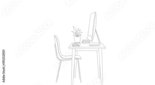 Office Chair and Desk Setup.