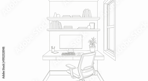 Office Chair and Desk Setup.