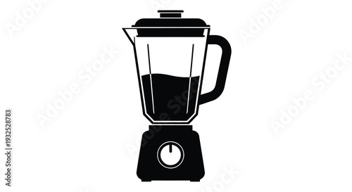 A striking black silhouette depicts a modern kitchen blender showcasing its form and function as a useful appliance silhouette