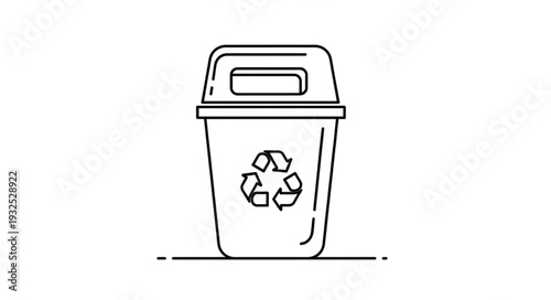 Recycling Bin with Recycling Symbol.