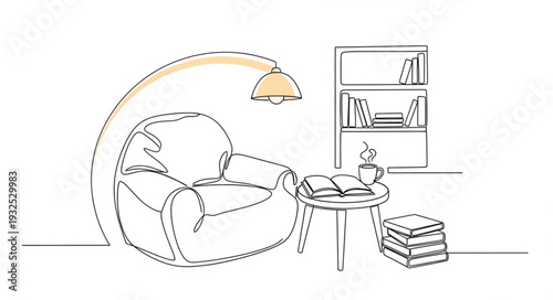 Person Relaxing in Armchair Reading.